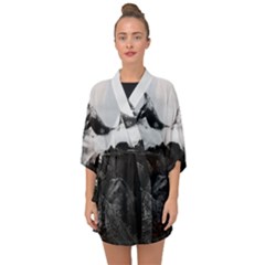 Whales Dream Half Sleeve Chiffon Kimono by goljakoff