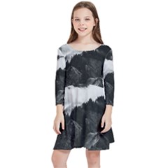 Whales Dream Kids  Quarter Sleeve Skater Dress by goljakoff