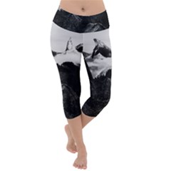 Whales Dream Lightweight Velour Capri Yoga Leggings by goljakoff