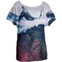 Blue whale in the clouds Women s Oversized Tee View1