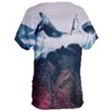 Blue whale in the clouds Women s Oversized Tee View2