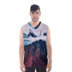 Blue Whale In The Clouds Men s Basketball Tank Top by goljakoff