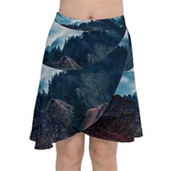 Blue Whale In The Clouds Chiffon Wrap Front Skirt by goljakoff