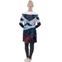 Blue whale in the clouds Longline Hooded Cardigan View2