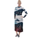 Blue whale in the clouds Velvet Maxi Wrap Dress View2