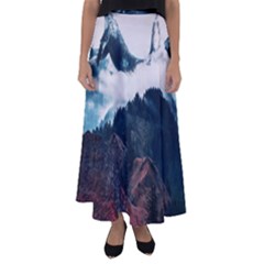 Blue Whale In The Clouds Flared Maxi Skirt by goljakoff