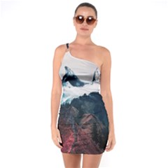 Blue Whale In The Clouds One Soulder Bodycon Dress by goljakoff