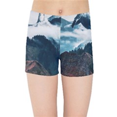 Blue Whale In The Clouds Kids  Sports Shorts by goljakoff