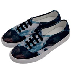 Blue Whale In The Clouds Men s Classic Low Top Sneakers by goljakoff