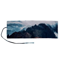 Blue Whale In The Clouds Roll Up Canvas Pencil Holder (m) by goljakoff