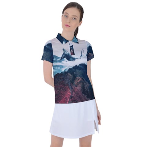 Blue Whale In The Clouds Women s Polo Tee by goljakoff