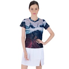 Blue Whale In The Clouds Women s Sports Top by goljakoff