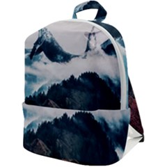 Blue Whale In The Clouds Zip Up Backpack by goljakoff