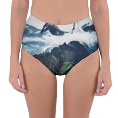 Whales Peak Reversible High-waist Bikini Bottoms by goljakoff