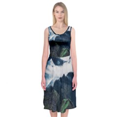 Whales Peak Midi Sleeveless Dress by goljakoff