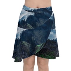 Whales Peak Chiffon Wrap Front Skirt by goljakoff