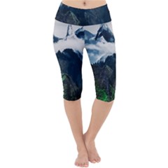 Whales Peak Lightweight Velour Cropped Yoga Leggings by goljakoff