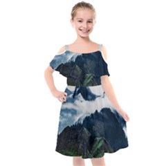 Whales Peak Kids  Cut Out Shoulders Chiffon Dress by goljakoff