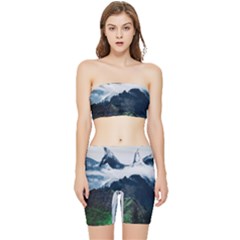 Whales Peak Stretch Shorts And Tube Top Set by goljakoff