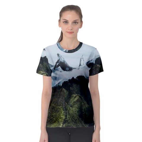 Whale Lands Women s Sport Mesh Tee by goljakoff