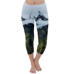 Whale Lands Capri Winter Leggings  by goljakoff