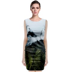 Whale Lands Sleeveless Velvet Midi Dress by goljakoff