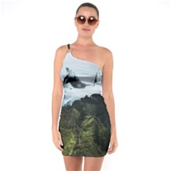 Whale Lands One Soulder Bodycon Dress by goljakoff