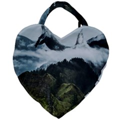 Whale Lands Giant Heart Shaped Tote by goljakoff