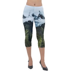 Whale Lands Lightweight Velour Capri Leggings  by goljakoff