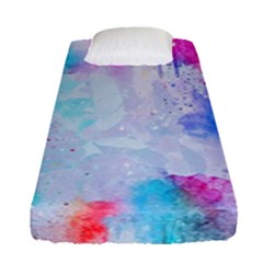 Rainbow Paint Fitted Sheet (single Size) by goljakoff