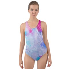 Rainbow Paint Cut-out Back One Piece Swimsuit by goljakoff