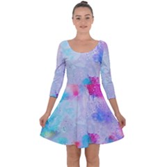 Rainbow Paint Quarter Sleeve Skater Dress by goljakoff