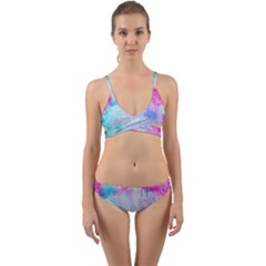 Rainbow Paint Wrap Around Bikini Set by goljakoff