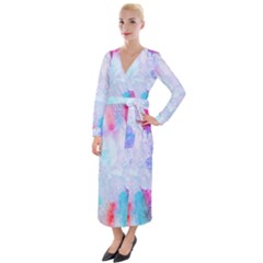 Rainbow Paint Velvet Maxi Wrap Dress by goljakoff