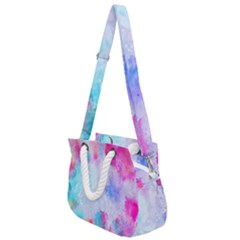 Rainbow Paint Rope Handles Shoulder Strap Bag by goljakoff