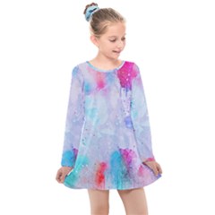 Rainbow Paint Kids  Long Sleeve Dress by goljakoff