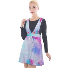 Rainbow Paint Plunge Pinafore Velour Dress by goljakoff