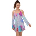 Rainbow paint Kimono Sleeves Boho Dress View1