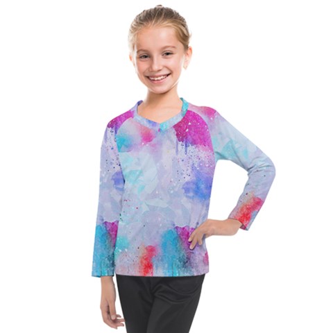 Rainbow Paint Kids  Long Mesh Tee by goljakoff