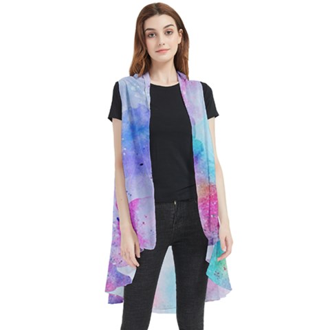 Rainbow Paint Sleeveless Chiffon Waistcoat Shirt by goljakoff