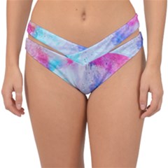 Rainbow Paint Double Strap Halter Bikini Bottom by goljakoff