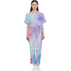 Rainbow Paint Batwing Lightweight Jumpsuit by goljakoff