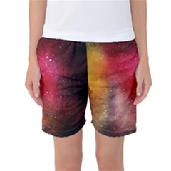 Red And Yellow Drops Women s Basketball Shorts by goljakoff