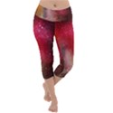 Red and yellow drops Lightweight Velour Capri Yoga Leggings View1