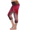 Red and yellow drops Lightweight Velour Capri Yoga Leggings View2