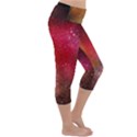 Red and yellow drops Lightweight Velour Capri Yoga Leggings View3