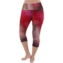 Red and yellow drops Lightweight Velour Capri Yoga Leggings View4