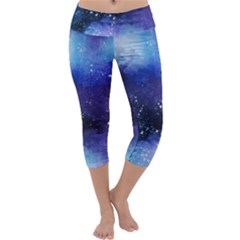 Blue Paint Capri Yoga Leggings by goljakoff