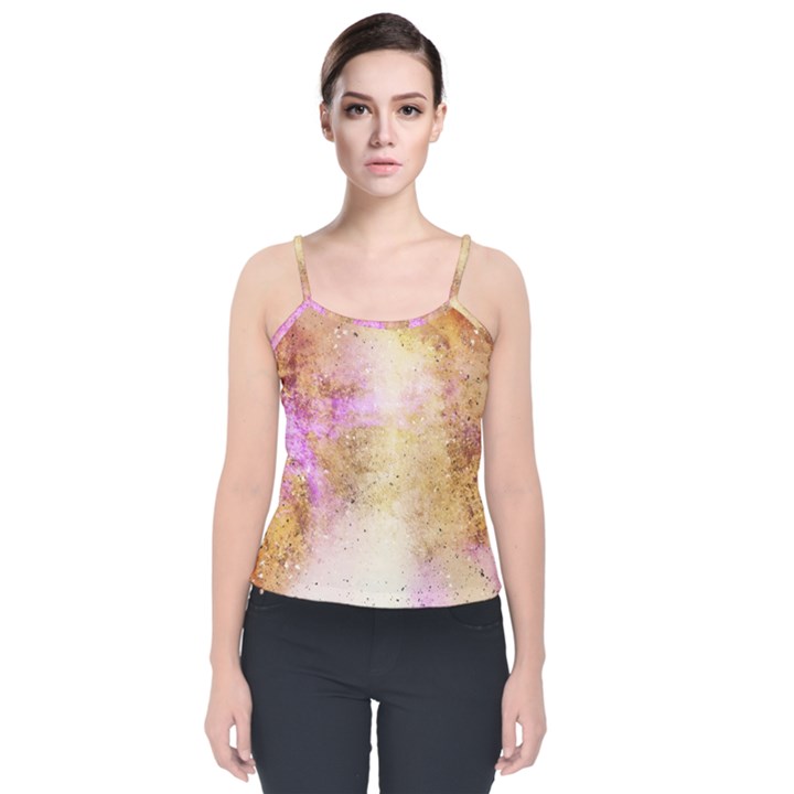 Golden paint Velvet Spaghetti Strap Top