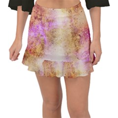 Golden Paint Fishtail Mini Chiffon Skirt by goljakoff